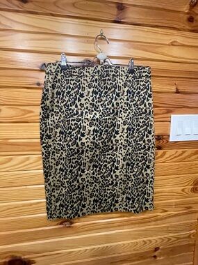 J. Crew Leopard Print Pencil Skirt in Tan and Black